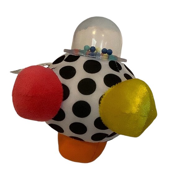 Sassy Developmental Plush Baby Toy Bumpy Ball Dots Bead Rattle Sensory Play 5.5" - Picture 4 of 5